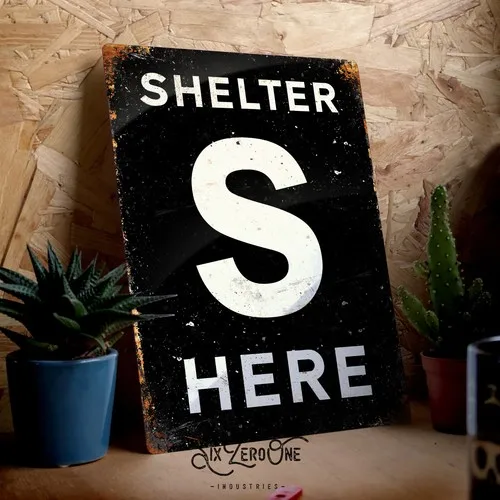 WW2 S Shelter Here Metal Sign Man Cave Bar Vintage Pub wwii airsoft Home Guard --Tin Sign