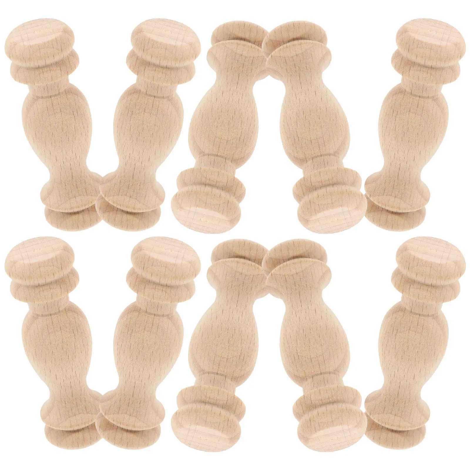 18Pcs Wooden Roman Column Posts Vintage Style Unfinished Craft Spindle for Staircase Banister Porch Deck Balusters Indoor