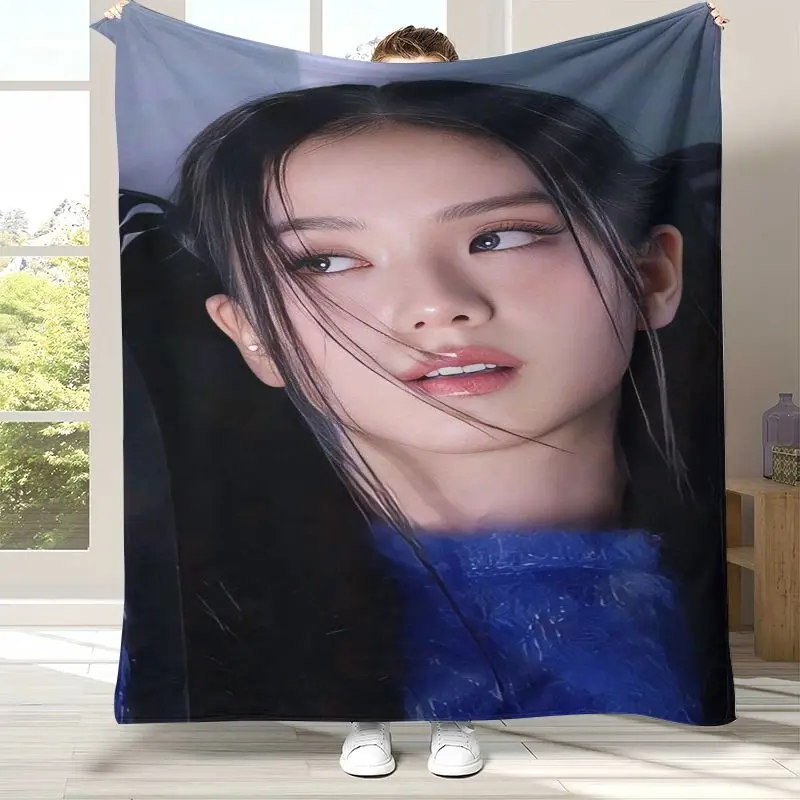 Korean Idol J-Jisoo Solo EYES CLOSED Soft Flannel Throw Blanket,Cozy Warm Blanket for Bed,Sofa,Living Room,Picnic,Camping,Gift
