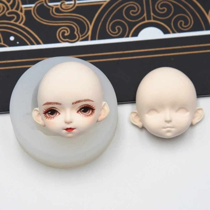 Dolls Face Silicone Mold Fondant Molds DIY Cake Decorating Tools Elf Clay Pottery Moulds Chocolate Gumpaste Molds Baking Tools