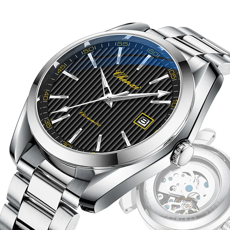 Chenxi Automatic Mechanical Watches For Man Calendar Display Waterproof Full Stainless Steel Business Watch Montre Automatique