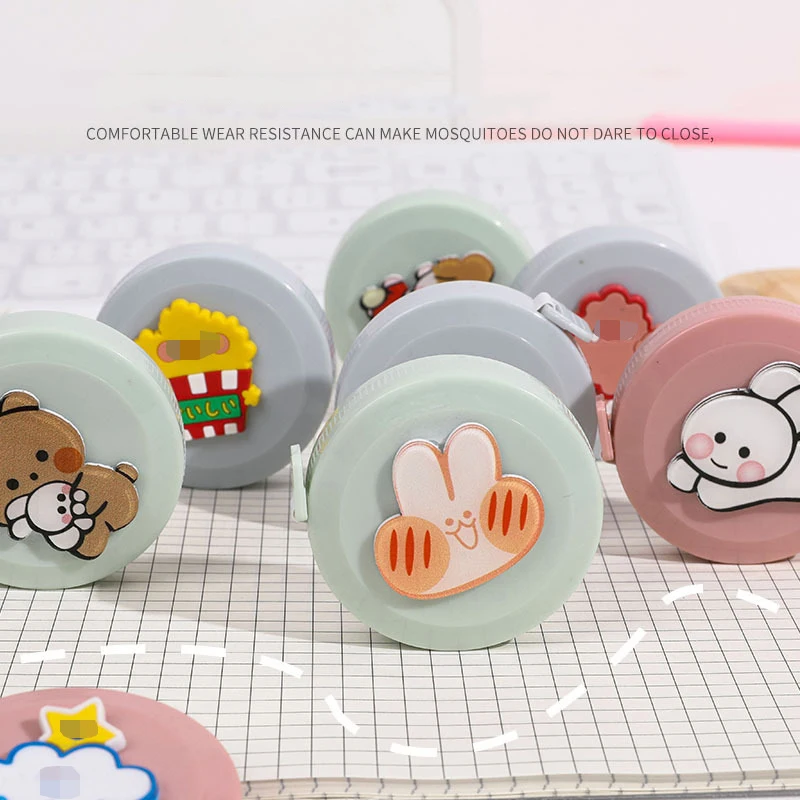CHEN LIN 1 Roll 150cm Cute Cartoon Mini Measuring Tape Measures Portable Retractable Ruler Multifunction Children Height Ruler