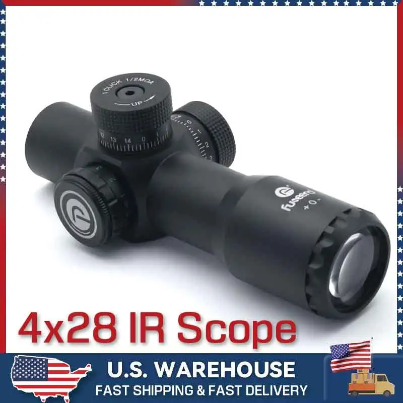 

Tactical HD 4X28 IR Red Green Crosshair Short Riflescope Outdoor Optics