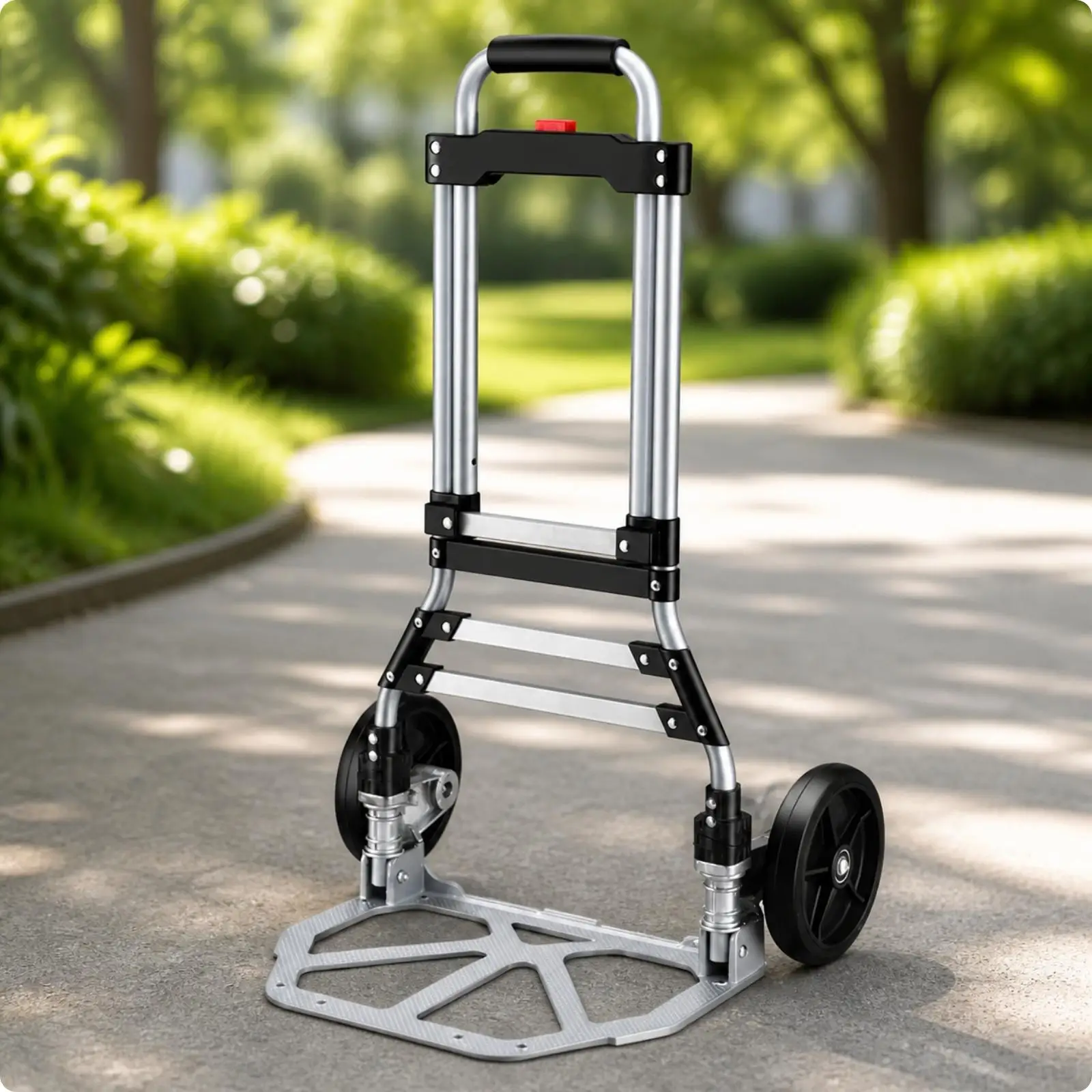 Two-Wheel Folding Hand Truck Smooth Rolling Folding Hand Truck Collapsible Luggage Cart Telescoping for Household Moving