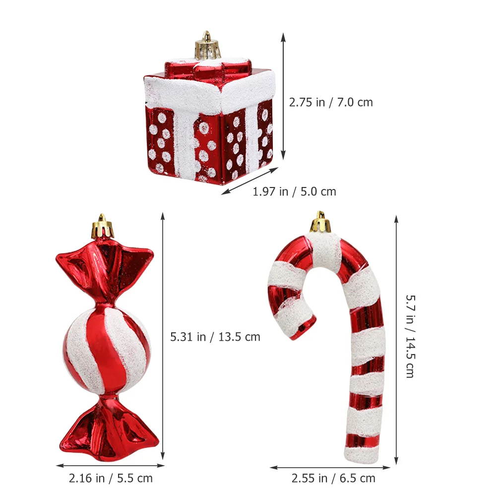 

4Pcs Candy Cane Ornament Christmas Hanging Decor Xmas Tree Decoration Holiday Party Supplies Christmas Ornament