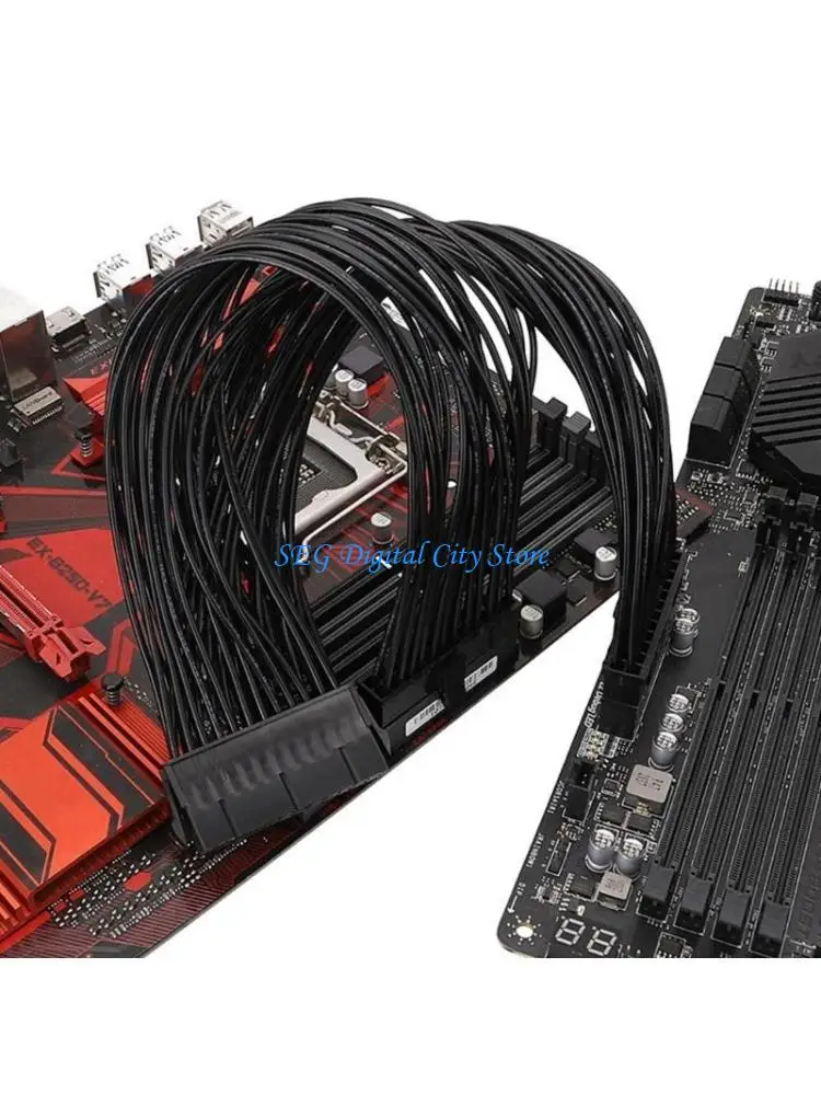 

U75B ATX24Pin 1 To 2Port Power Supply Cord 24Pin Motherboards Power Extension Cable
