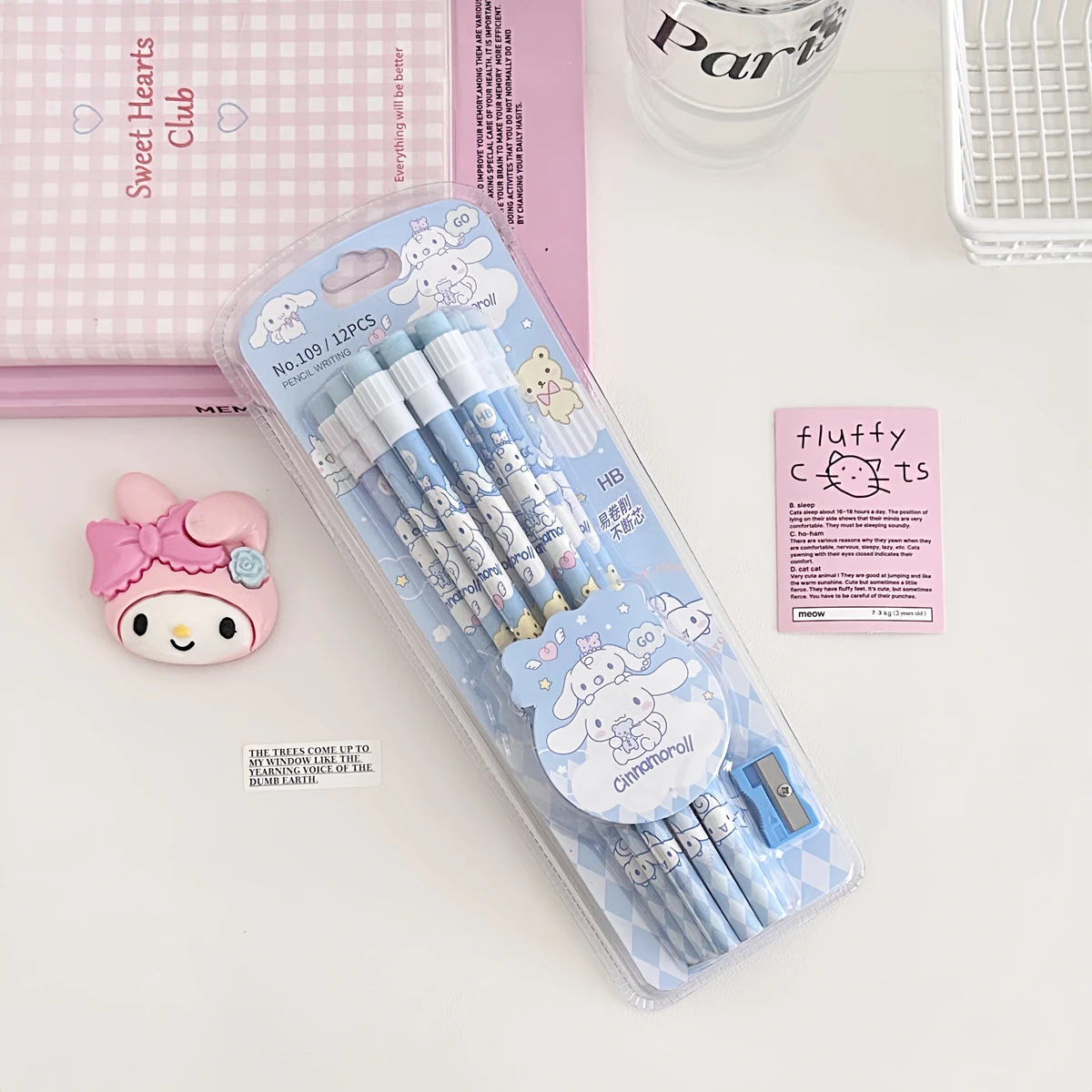 

12pcs Sanrio Kuromi My Melody Pencil Set Cartoon Lovely Cinnamoroll Student School Stationery Kids Birthday Party Souvenirs