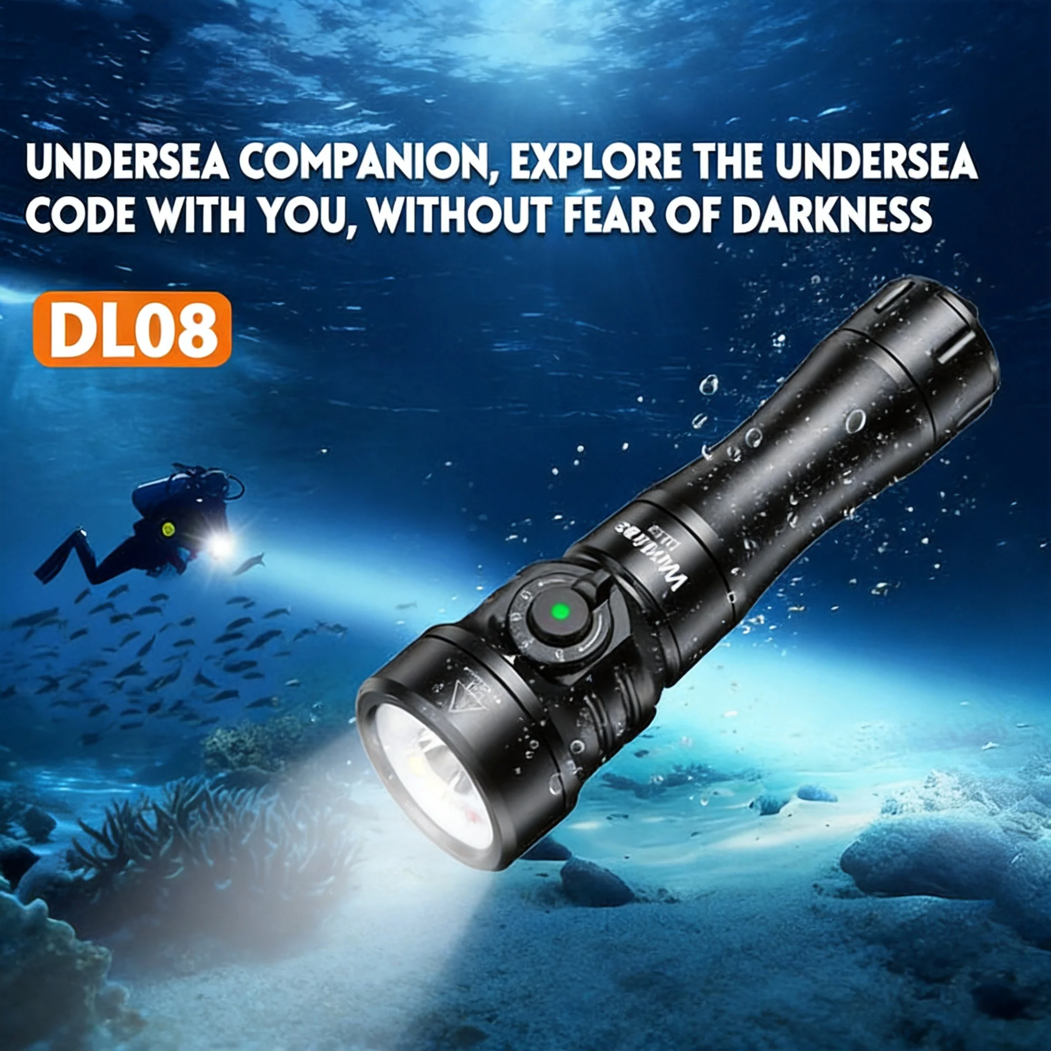 

Wurkkos DL08 Diving Flashlight 3600LM IP68 Torch use 21700 Battery With Red Light UV Light High CRI for Underwater Operations