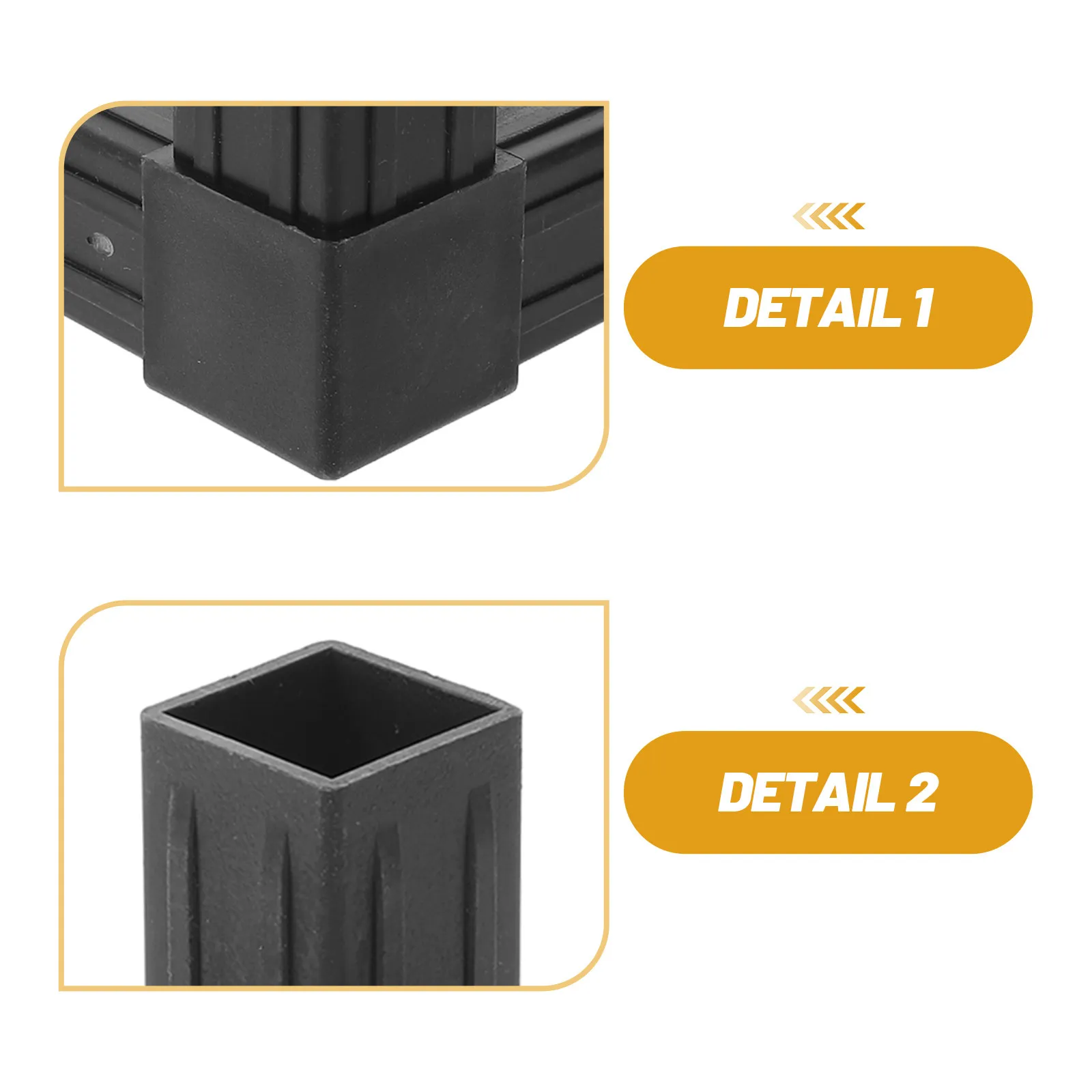 8Pcs Square Tube Plastic Corner Connector Heavy Duty 3-Way Right Angle Pipe Joint Air Conditioner Mount Frame Bracket DIY Shelf