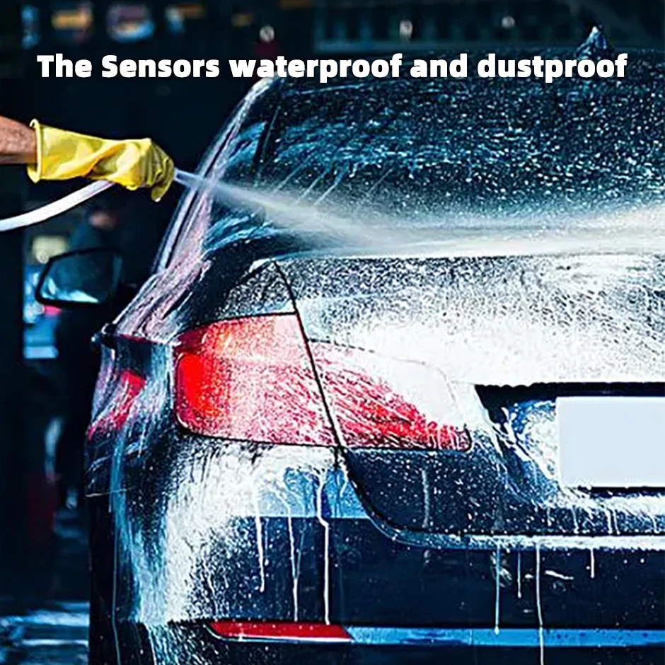 QXNY 4-Parksensoren-Kit, flach, 16,5 mm, Parktronic, Rückfahr-Backup-Radar, Rückstoß, automatischer Detektor, Unterstützung, Summer, Automobil – Detail 12