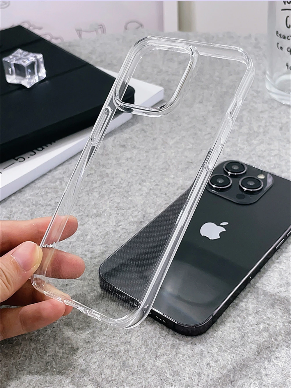 High Quality Ultra Thin HD Transparent Soft TPU Case For iPhone 17 Pro Max 16 15 14 Plus 13 12 11 X Shockproof Clear Back Cover