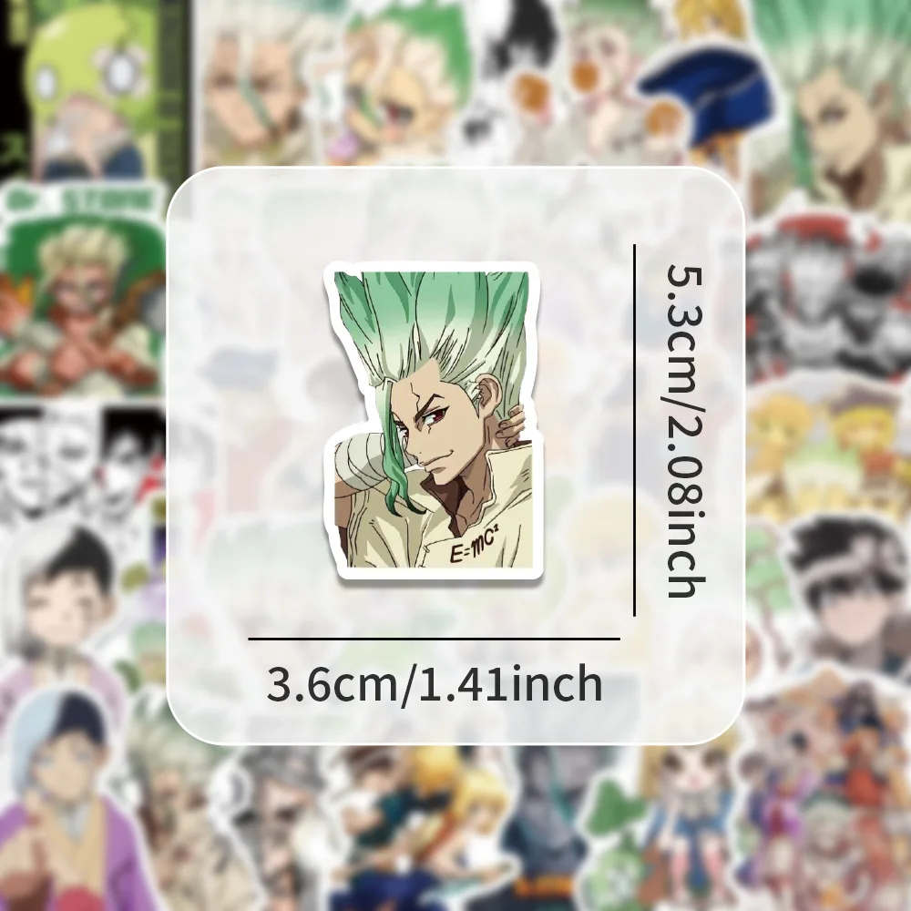 10/54PCS Dr.STONE Anime Stickers Cartoon Graffiti DIY Guitar Refrigerator Phone Laptop Suitcase Motorcycle Water Cup Skateboard