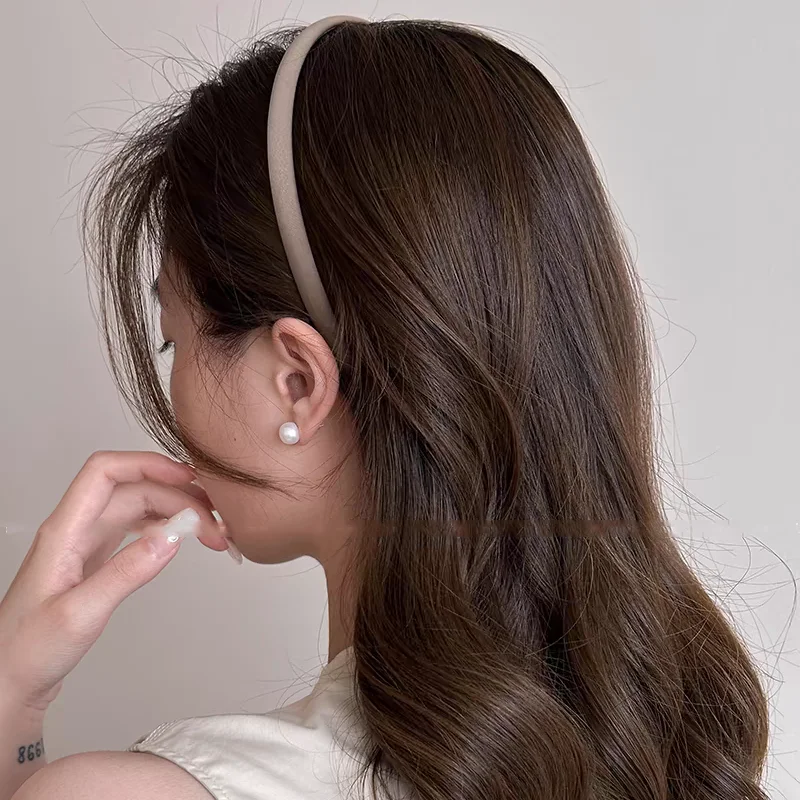 2pc Mode 1,2 cm Nette Schlanke Feste Candy Farbe Haarbänder Vielseitige Stirnbänder für Frauen Mädchen Vintage Haar Bands zubehör – Detail 3