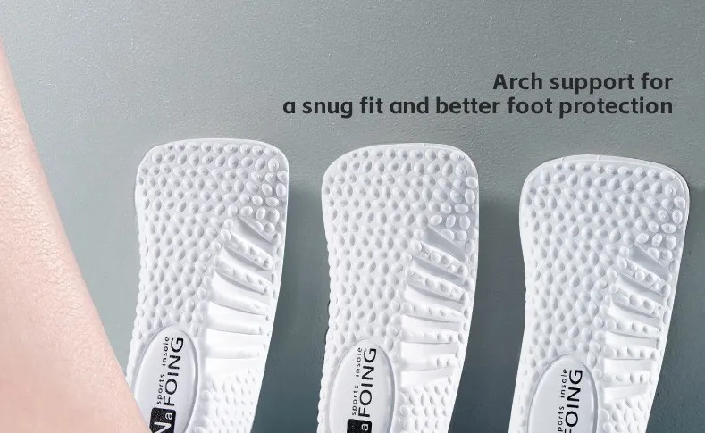 Höhenvergrößernde Einlegesohlen für Männer und Frauen, Schuhe für Plattfüße, Fußgewölbestütze, orthopädische Einlegesohlen, Sneaker, Fersenlift, Memory-Schaum, weiche Schuheinlagen – Detail 6