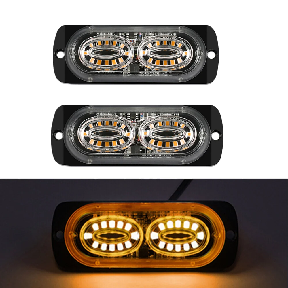 2PCS  24 LED Strobe Flashing Warning Light Signal Lights Car Truck Trailer Lights 12-24V Side Signal Emergency Hazard Lamp Strob