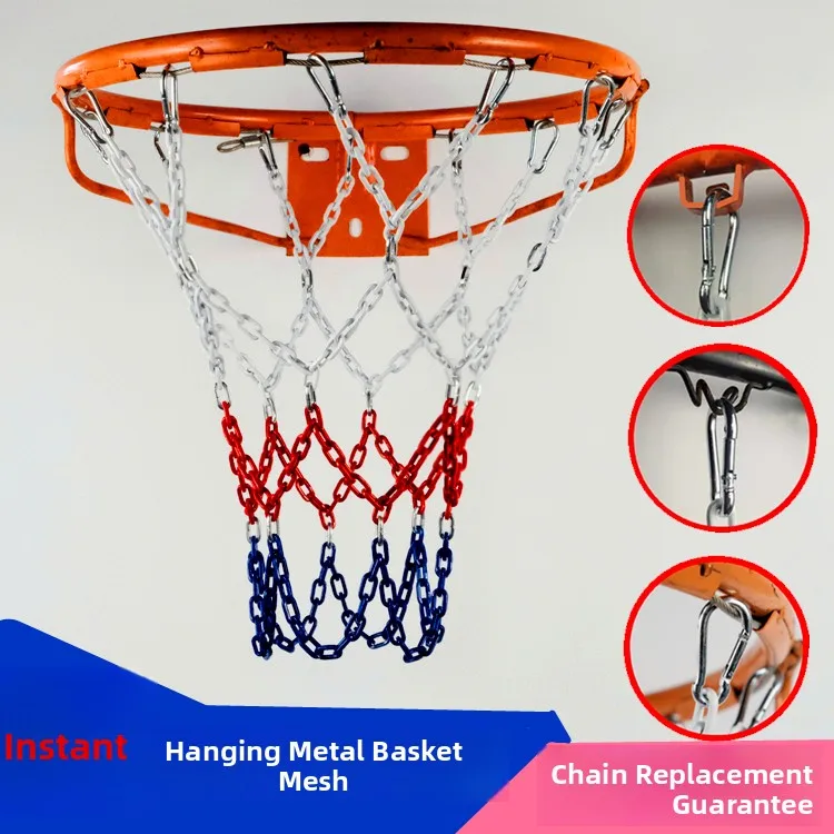 

Thiened Stainl Steel Baskeall Net Chain Metal Baskeall Rim Frame Zinc Coated Iron Chain Baskeall Basket Net