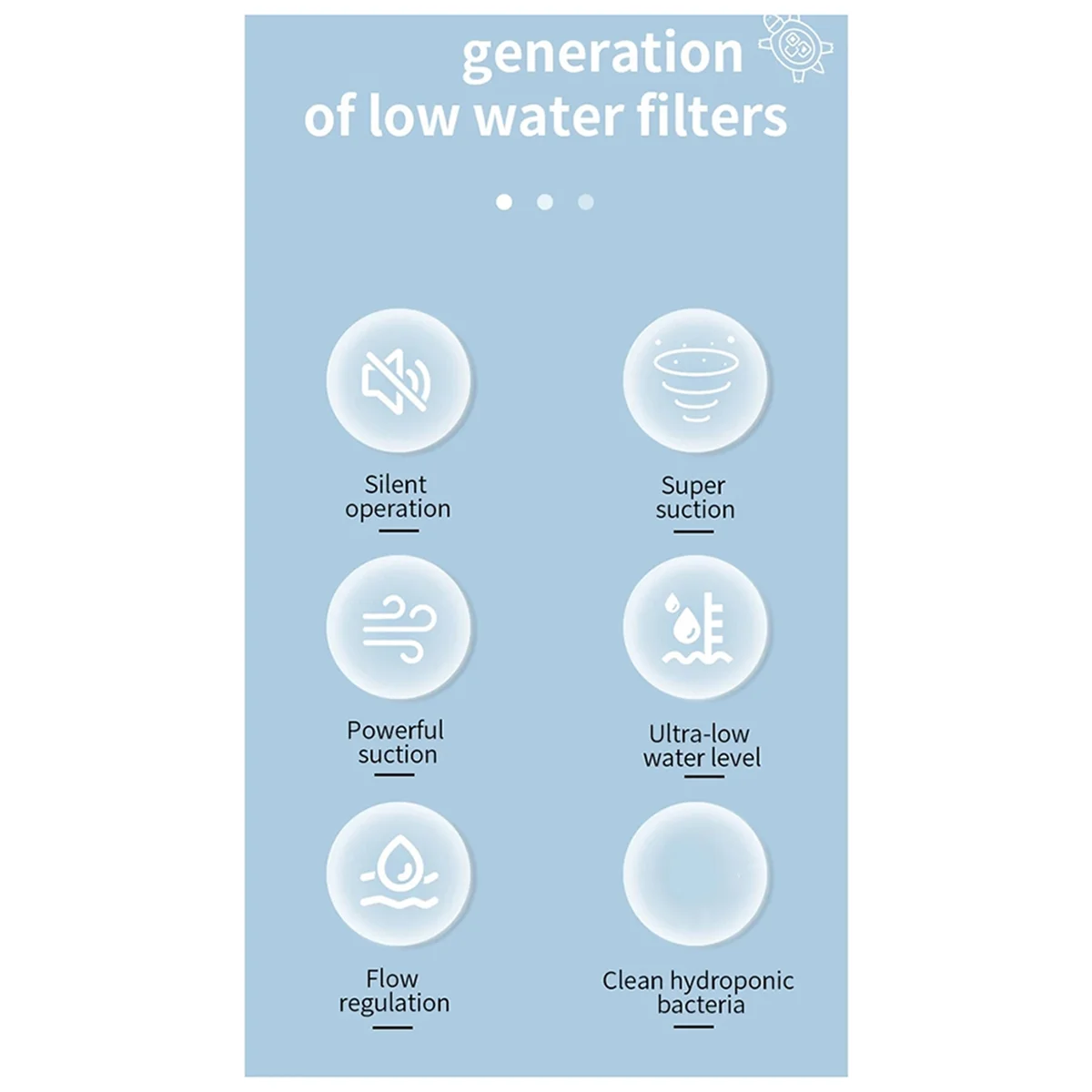 

AA98 Черепаховый резервуар Водопад Фильтр Низкое всасывание воды Очистка Рециркуляционный фильтр Филера Очистка
