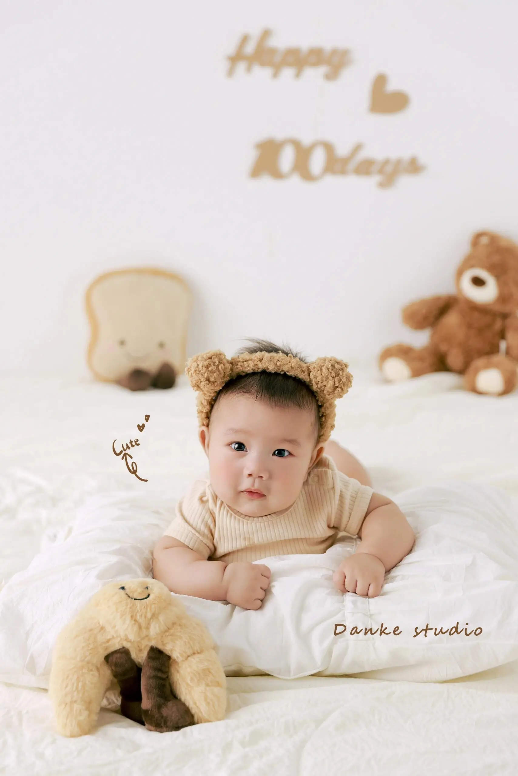 Abbigliamento fotografico per bambini Baby Year Old Photo Year Photo Clothing Studio Bear Theme Photography puntelli osso4