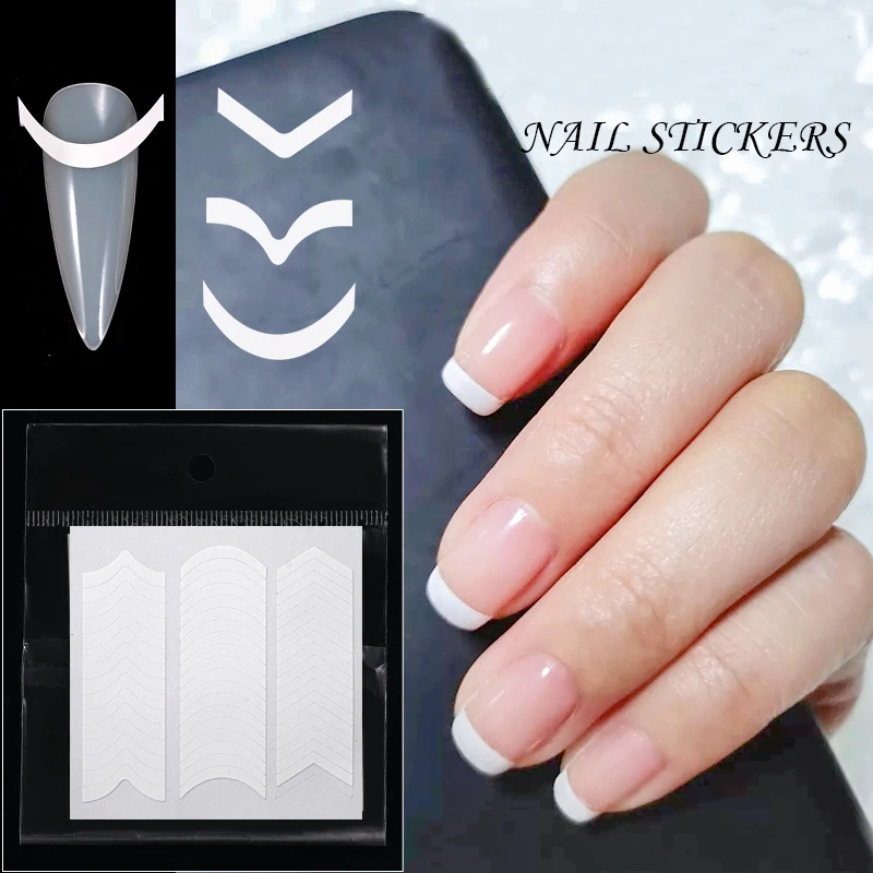 3D nail art sticker white slim wave polish smile strips Frentch style nail accesoires nail seal lines YJ067