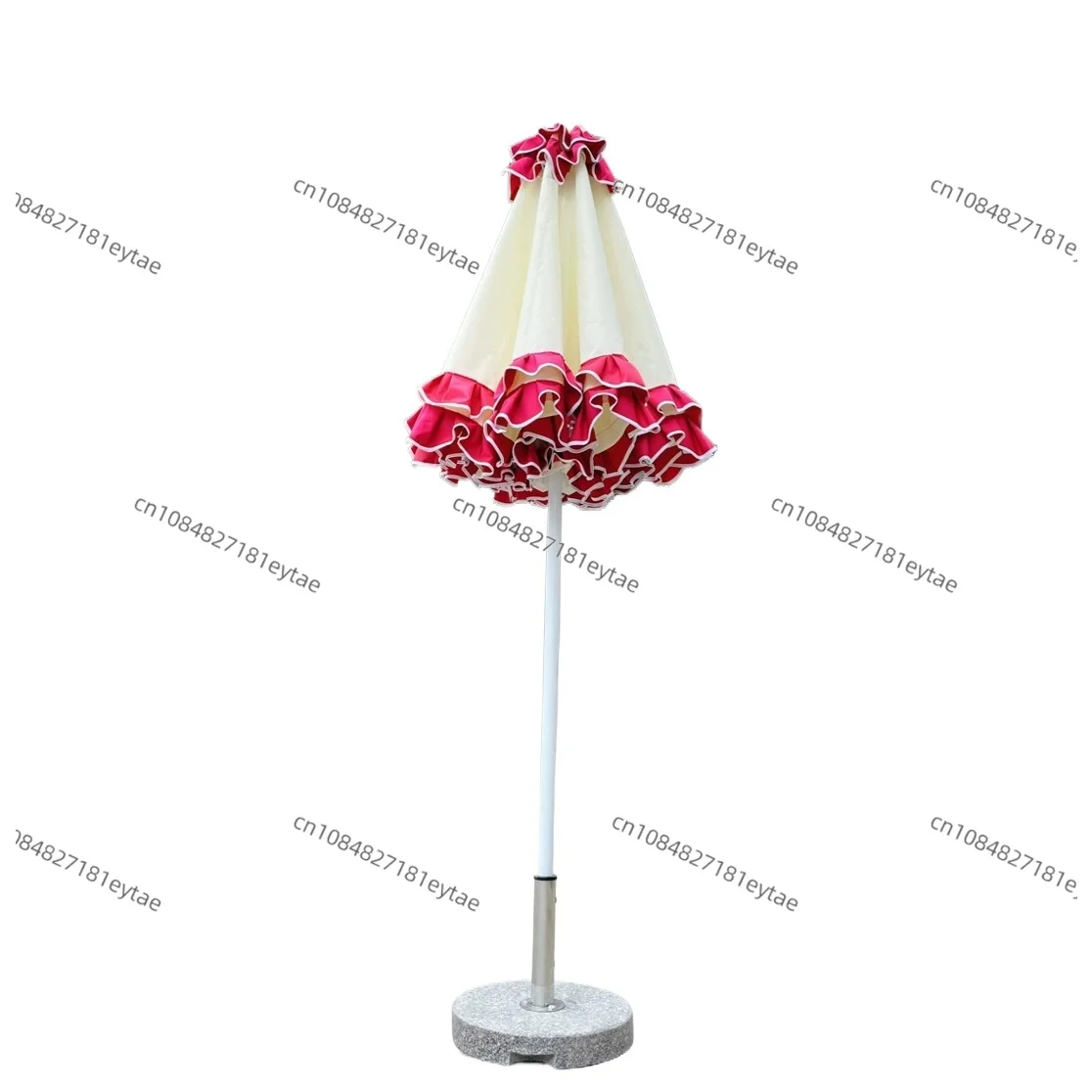 Outdoor Parasol Design Creative Lace Central Post Umbrella Aluminum Alloy 8 Bone Umbrella Frame Courtyard Pool Terrace