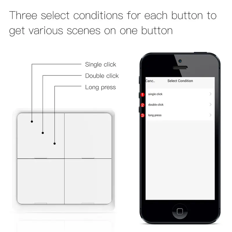 Moes ZigBee Wireless Scene Switch 12 Control Modes Handheld Push Button Setup Home Automation Scenario Tuya Smart Devices - Image 4