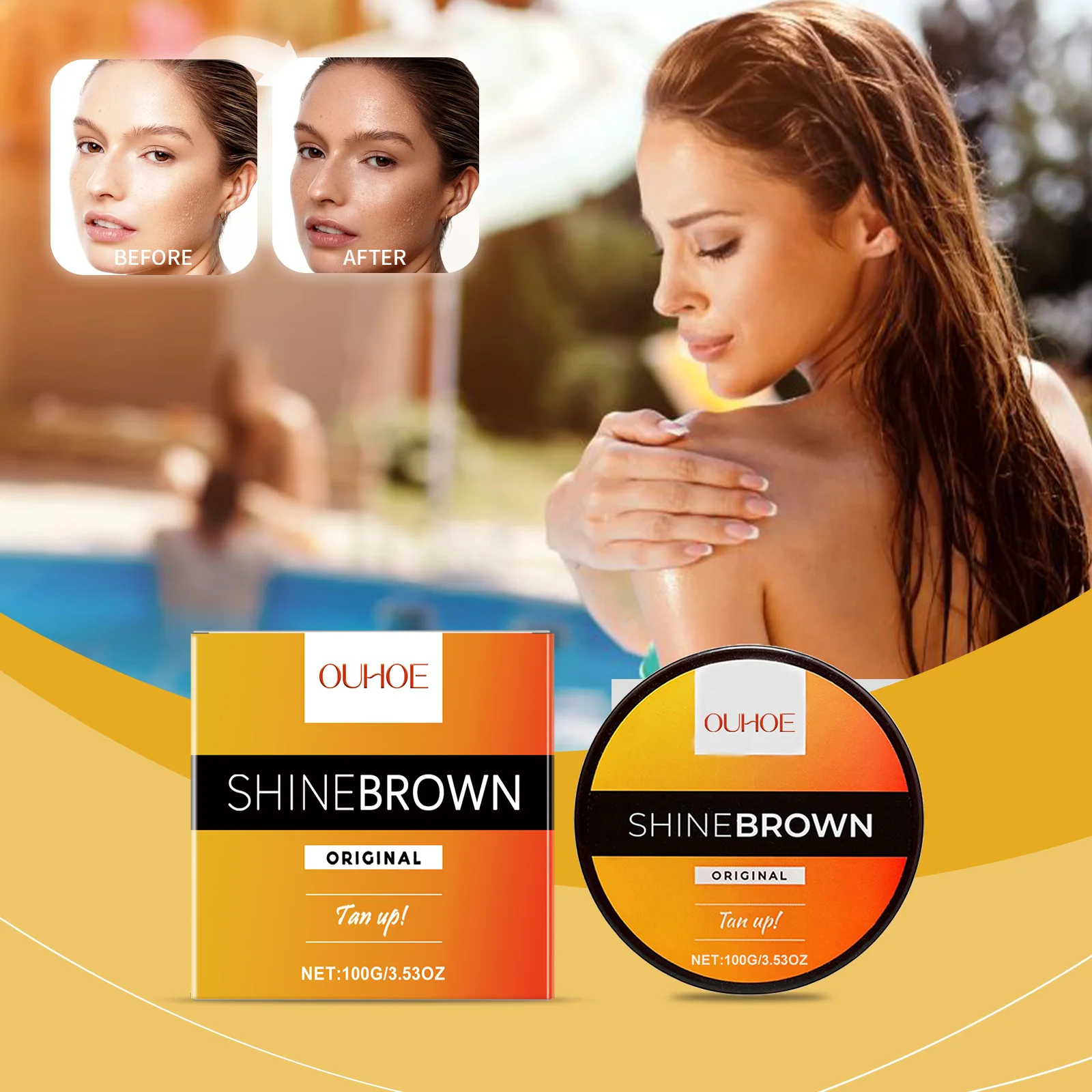 Crema negra, Gel de Aloe, Gel reparador de quemaduras de piel, nutre profundamente la piel exquisita, crema de ayuda para ennegrecimiento y sol en tono bronce para playa y verano