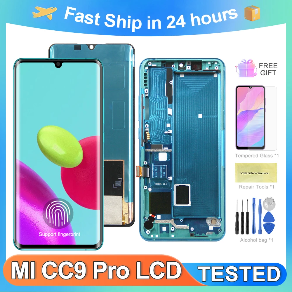 For Xiaomi Mi CC9 Pro For 6.47''Mi Note 10 Pro M2101K7AI Note 10 LCD Display Touch Screen Digitizer Assembly Replacement