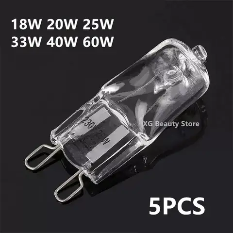 5PCS G9 230V 25W 33W 40W 60W Inserted Beads Crystal Lamp Halogen Bulb LED Lamp Bulbs Eco Halogen Light Bulbs Capsule