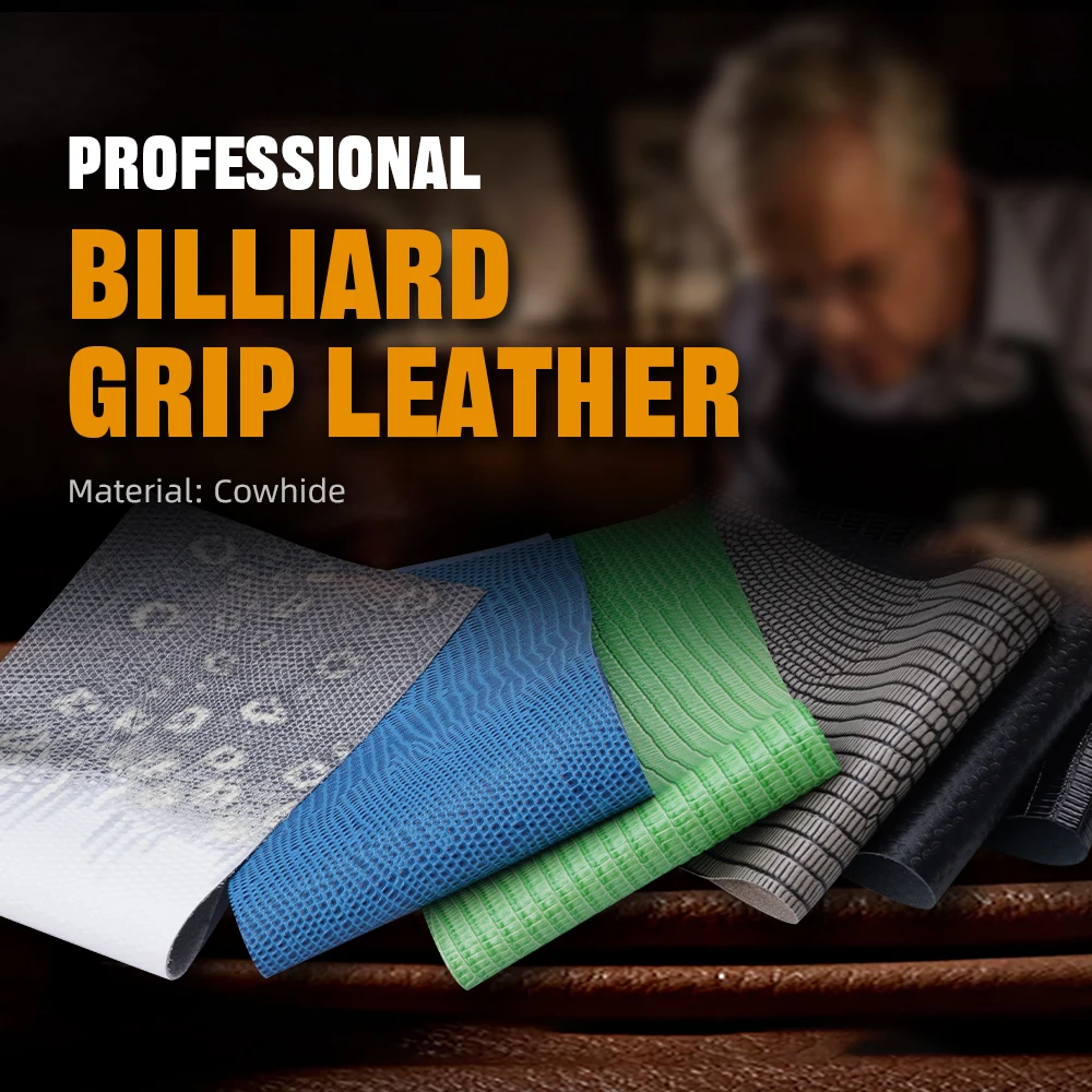 

Бильярдный кийСкижаная ручка из воловьей кожи Водонепроницаемая нескользящая кожа ящерицы 325*100*0,6 мм Кожаный бильярдный кий Аксессуар для бильярда