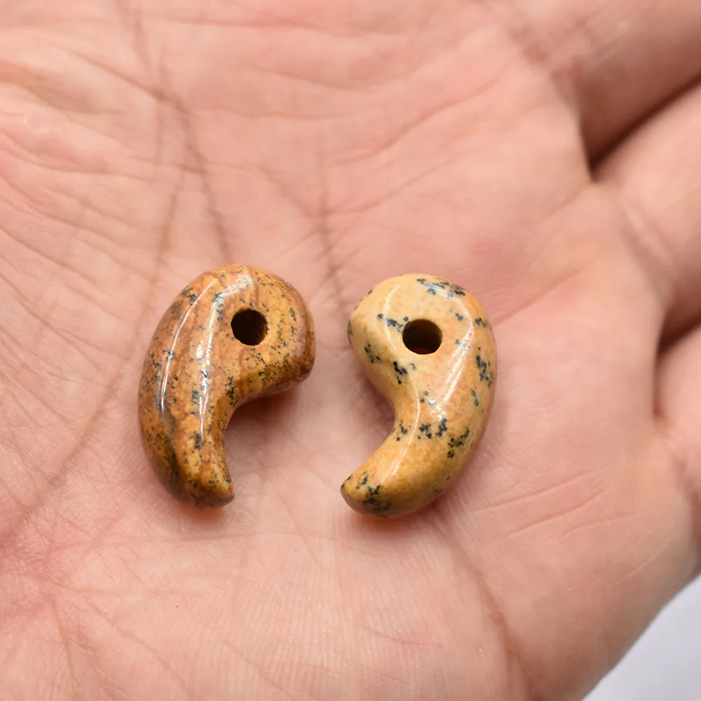 Großhandel 12 Stück/Set modische natürliche Tigerauge-Stein-Rosenquarz-Magatama-Anhänger für Schmuckherstellung, kostenloser Versand – Detail 17
