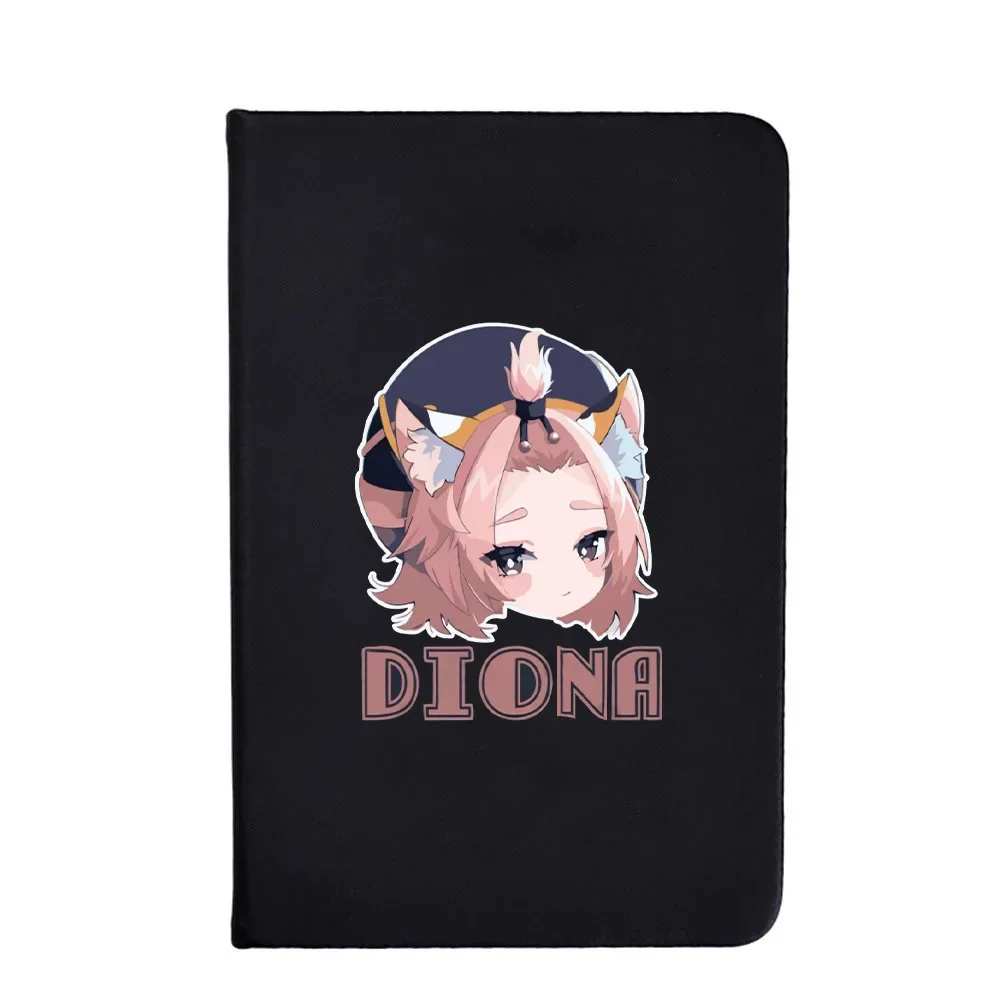 

Genshin Notebook Anime Notebooks Black Leather Simple Student Diary Cartoon Theme Writing Journal School Supplies Project