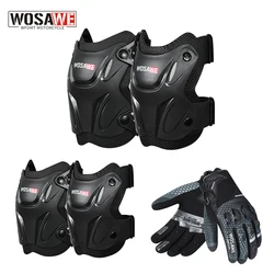 WOSAWE-Protector de patinaje sobre ruedas para adultos, rodilleras, Protector de muñeca, monopatín, esquí, conjunto de equipo Protector de motocicleta