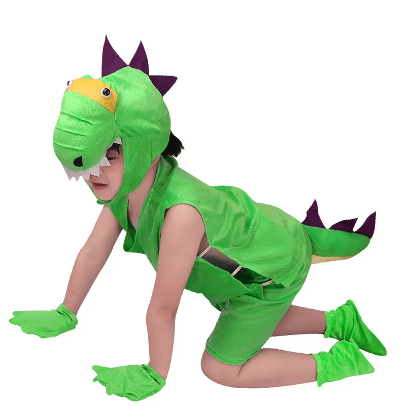 Macacão azul dinossauro para festa de Halloween, Animal Cosplay Outfit para jardim de infância, Traje engraçado do cão, urso e urso