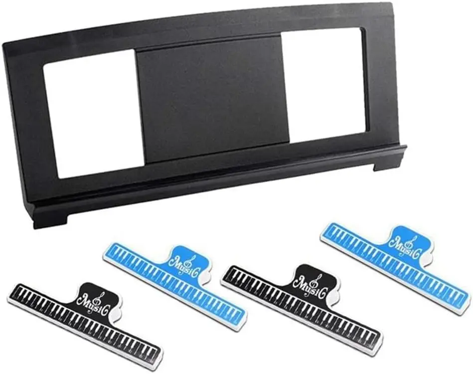 Portable PP Keyboard Stand Compatible Music Stand with 4 Clips for Electronic Keyboards Home Practice