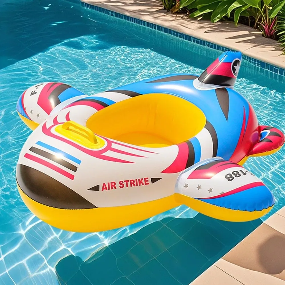 Anello da nuoto per bambini a forma di aereo Sedile circolare Giocattolo gonfiabile Sedile galleggiante per nuoto per bambini Design del tubo galleggiante