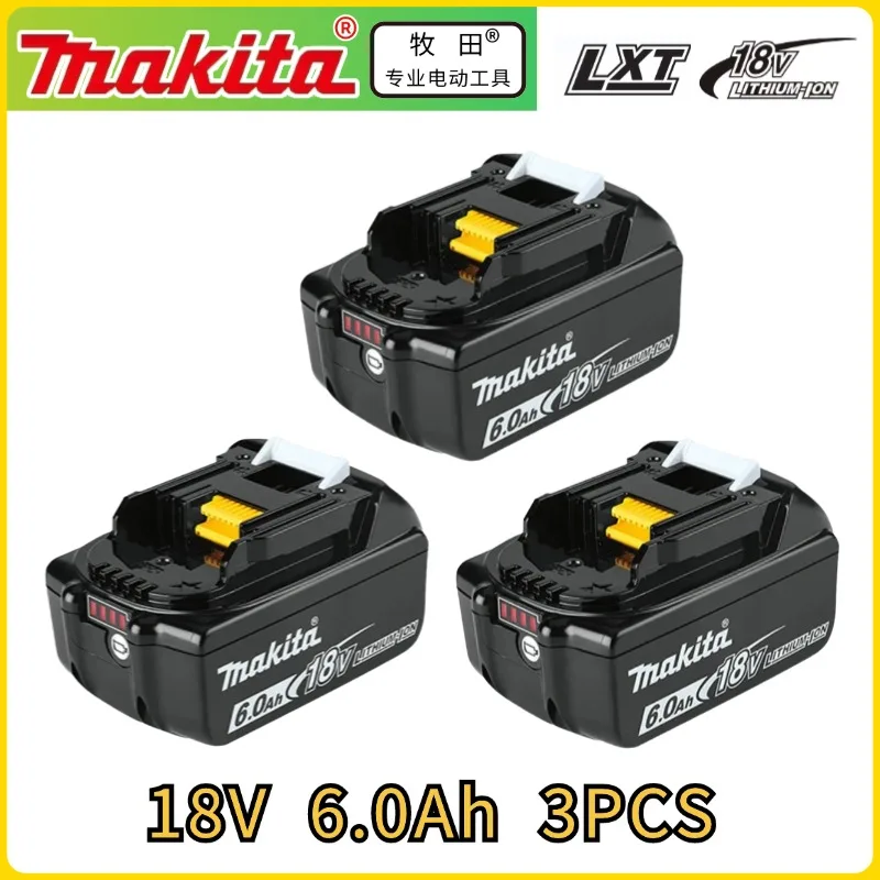 

2024 New Makita 18V Rechargeable Lithium-ion Battery with 6000mAh, LED Power Display, Used for LXT BL1860 BL1850 3A Charger