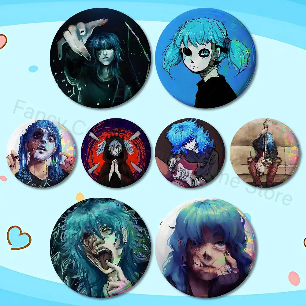

S-Sally F-Face Game Enamel Pin Tinplate Round Brooch Cosplay Nijigen Otaku Culture Badges 58mm 44mm 32mm 75mm 25mm