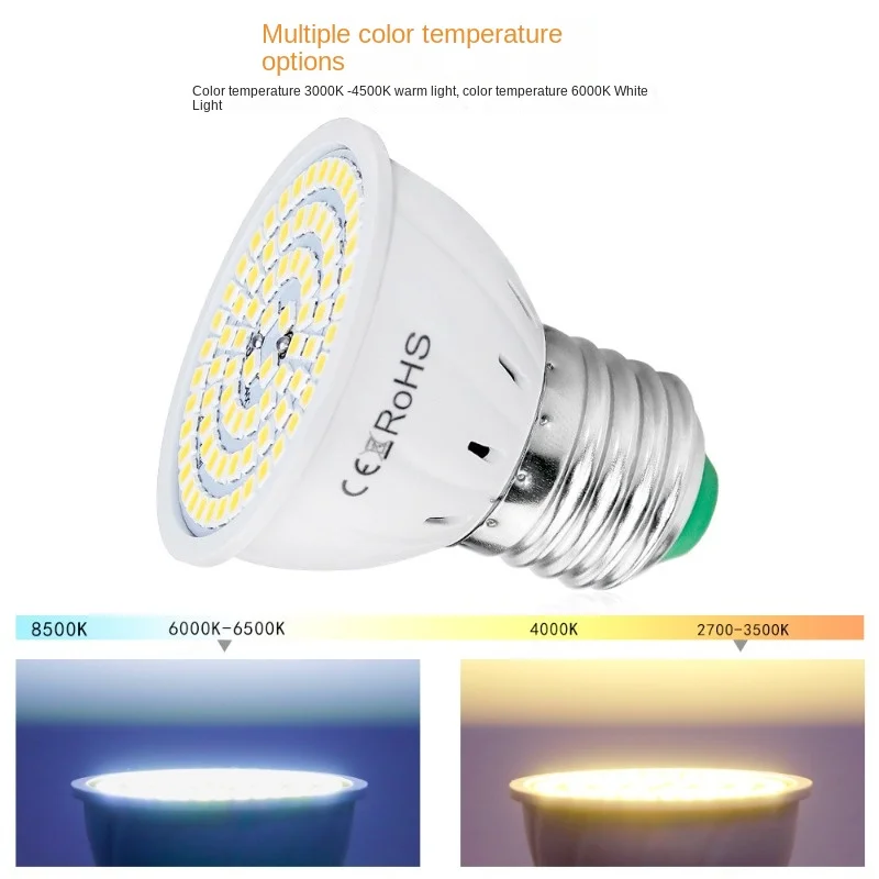 LED Spotlight E27 LED Lamp Bulb 220V 48 60 80LEDs 2835 SMD Warm White Cold White Light for Home Lampada LED Lighting