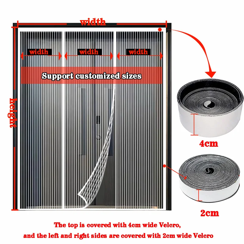 Garage door curtain, magnetic suction, mosquito and dust prevention, large door curtain, double opening, no punching required