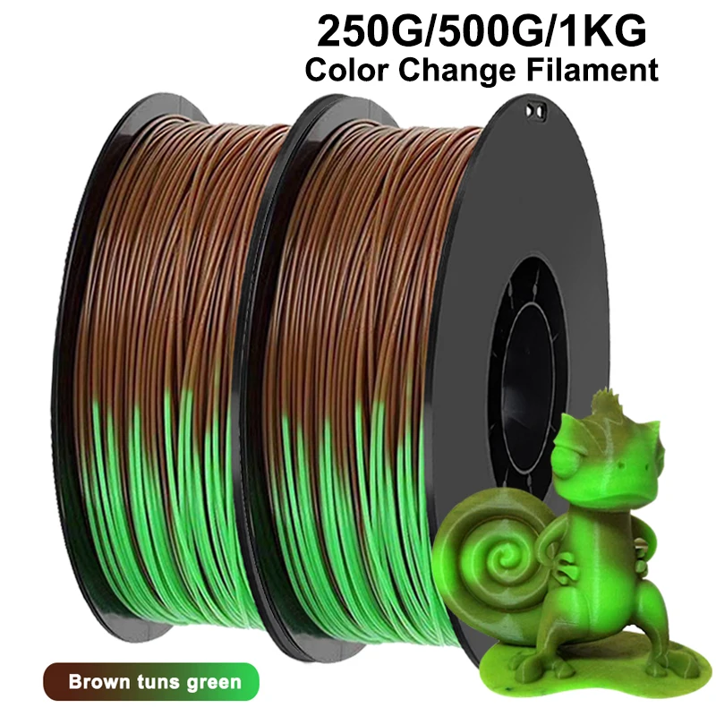 

250g 500g 1Kg 3D Printer Filament PLA Brown to green Change Color with Temperature 1.75mm 3D Printing Sublimation pla Material