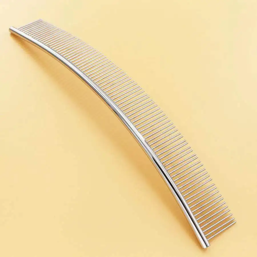 Personalized Pet Grooming Dog Hair Comb Pet Grooming Stainless Steel Curved Comb