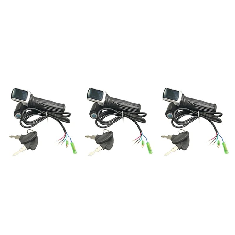 

A74K-3X велосипедная дроссельная заслонка для электрического велосипеда, дроссельная заслонка 36 В, газовая ручка, дроссельная заслонка, ЖК-дисплей, ключ блокировки