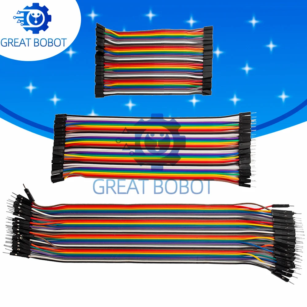 Dupont Line 120pcs 10CM 40Pin Male to Male + Male to Female and Female to Female Jumper Wire Dupont Cable for Arduino DIY KIT