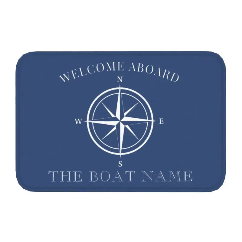 Custom Nautical Welcome Aboard Boat Doormat Mat Anti-Slip Kitchen Bath Living Room Entrance Carpet Rug 40*60cm Balcony Footpad