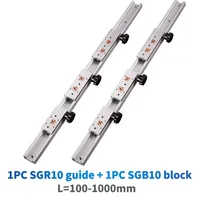 Silver Built-in dual-axis linear guide 28mm SGR10 Roller slide SGB10 block SGR10 guide Length 300 500 600 1000 Woodworking Slide