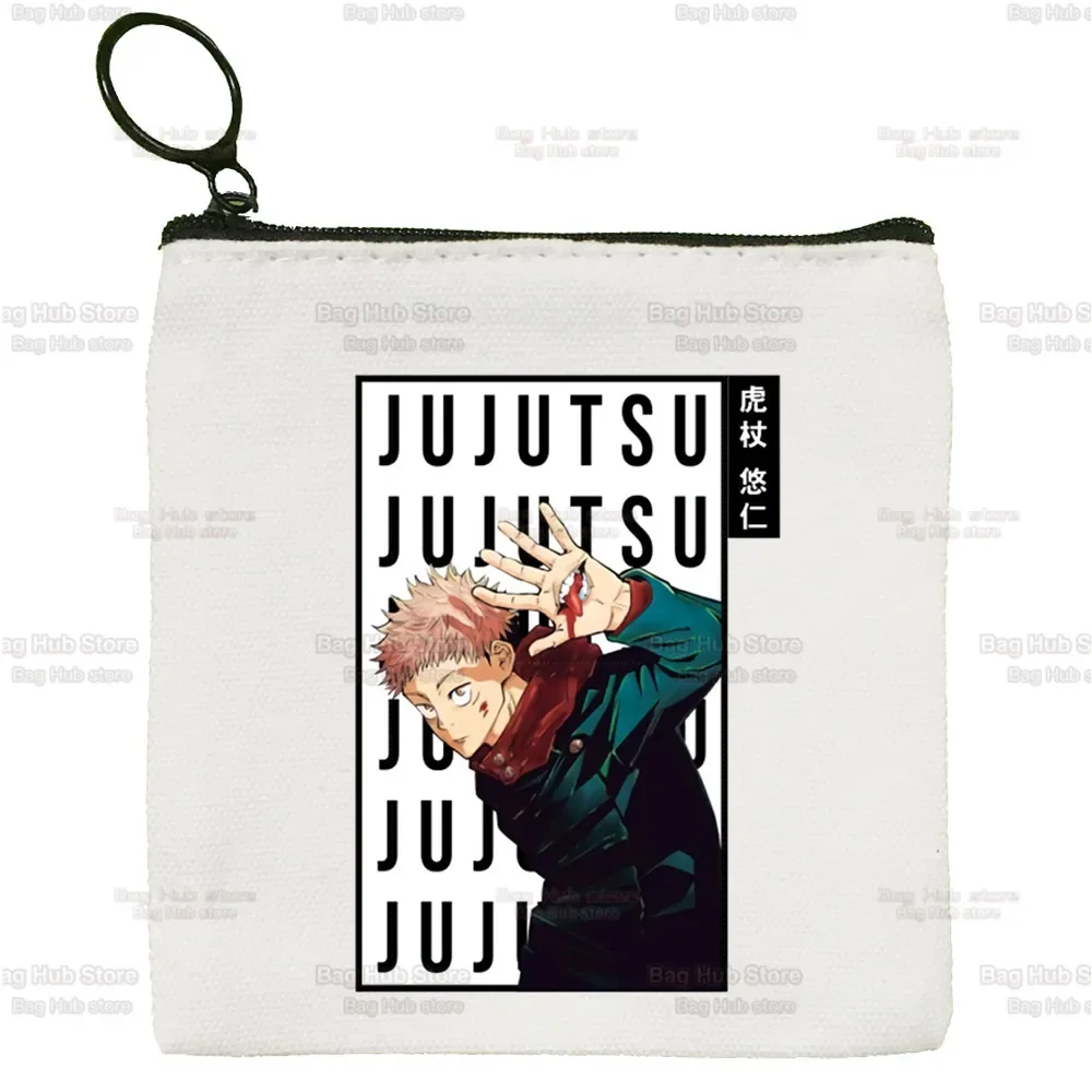 Anime Jujutsu Kaisen Gojo Satoru Yuji Itadori Canvas Portemonnee Custom Logo Opbergtasje Canvas Tas Nieuwe Munt Tas Sleutel Portemonnee