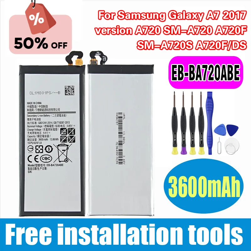 

EB-BA720ABE 3600mAh Battery for Samsung Galaxy A7 2017 Version A720 SM-A720 A720F SM-A720S A720F/DS