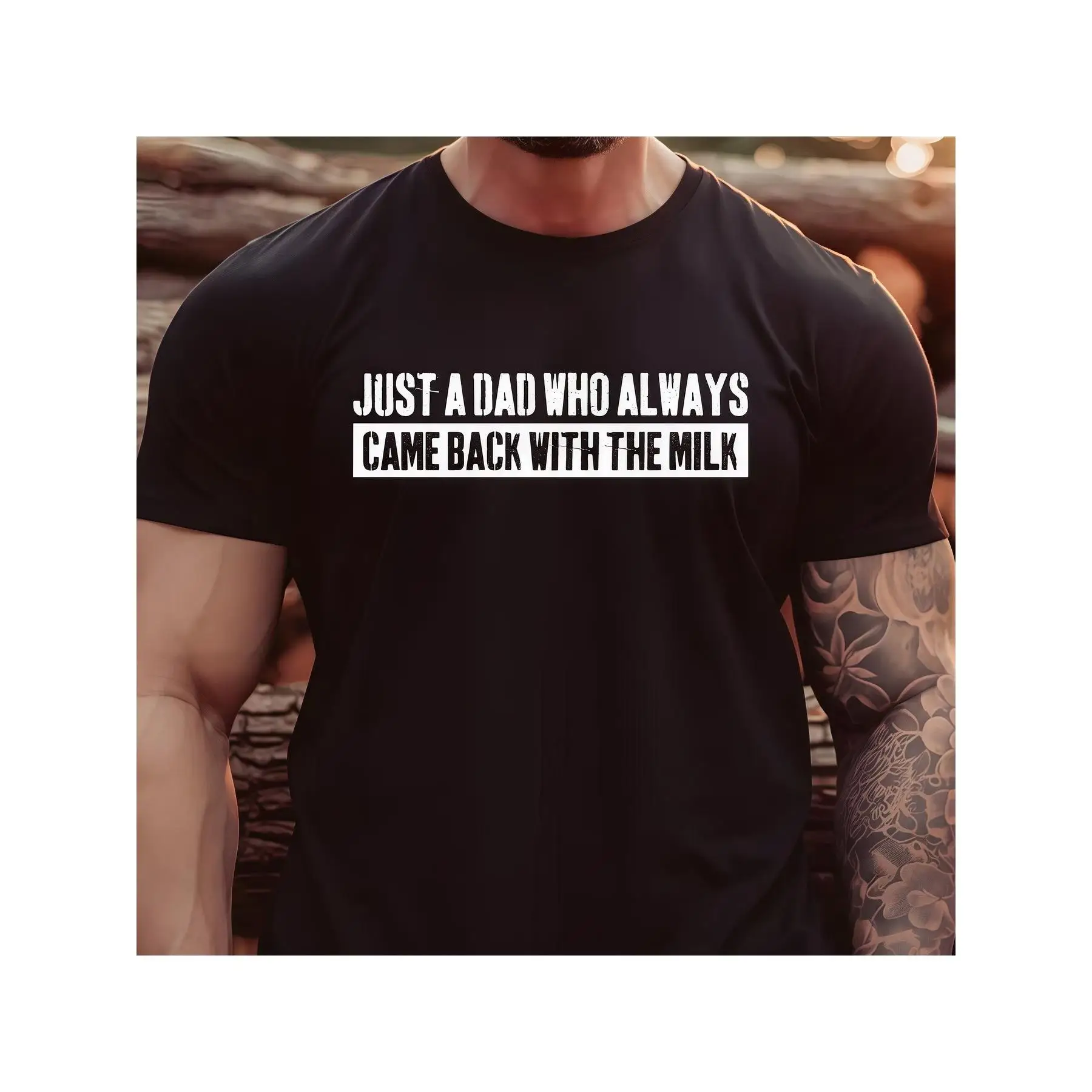 

Funny Dad T-Shirt, "Came Back with the Milk" Sarcastic Quote Tee, Men's Humorous Saying Top, Father's Day Gift Streetwear