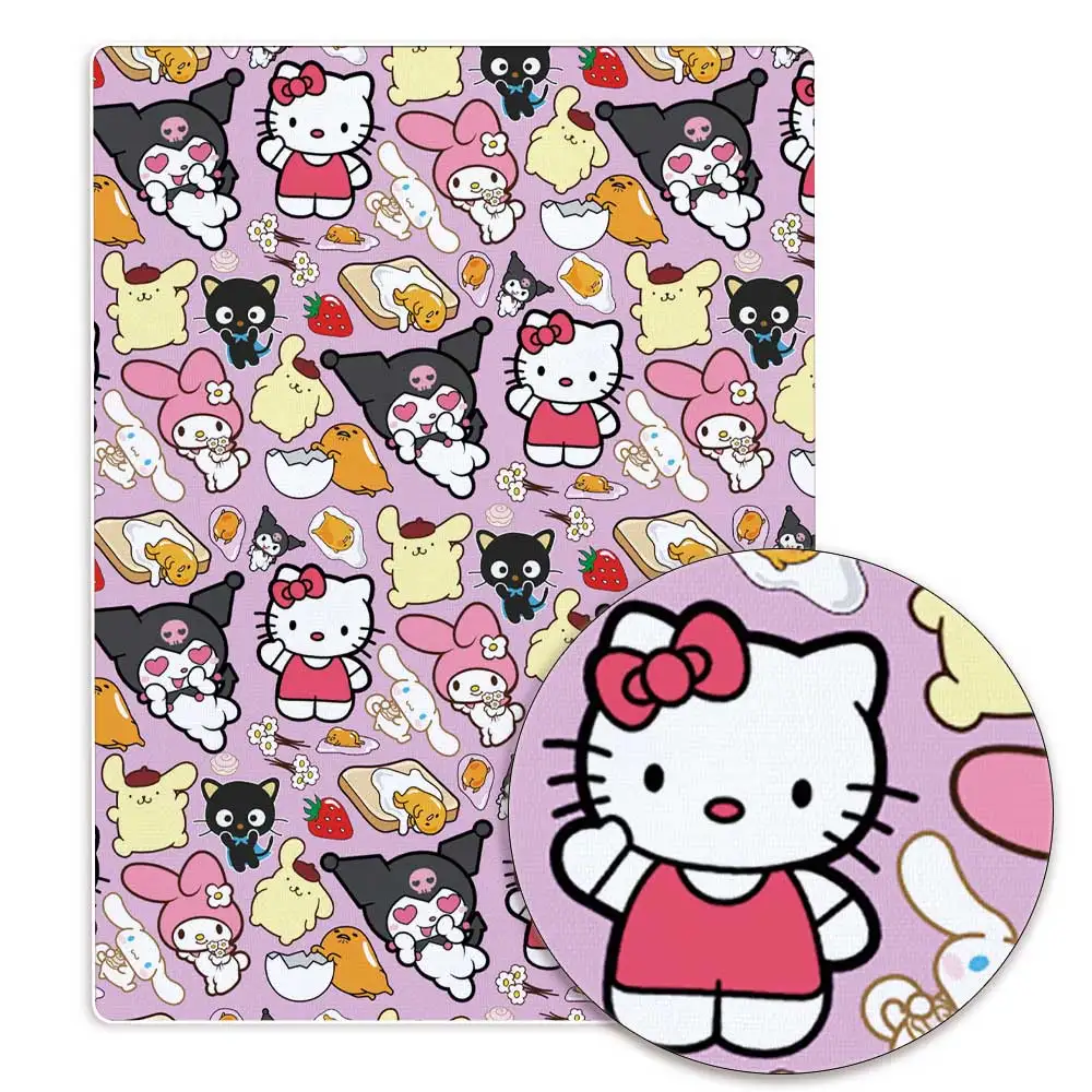 Hello Kitty 140x50CM Cartoon Polyester cotton fabric Patchwork Tissue Kid Home Textile Sewing Doll Dress Curtain cotton Fabric