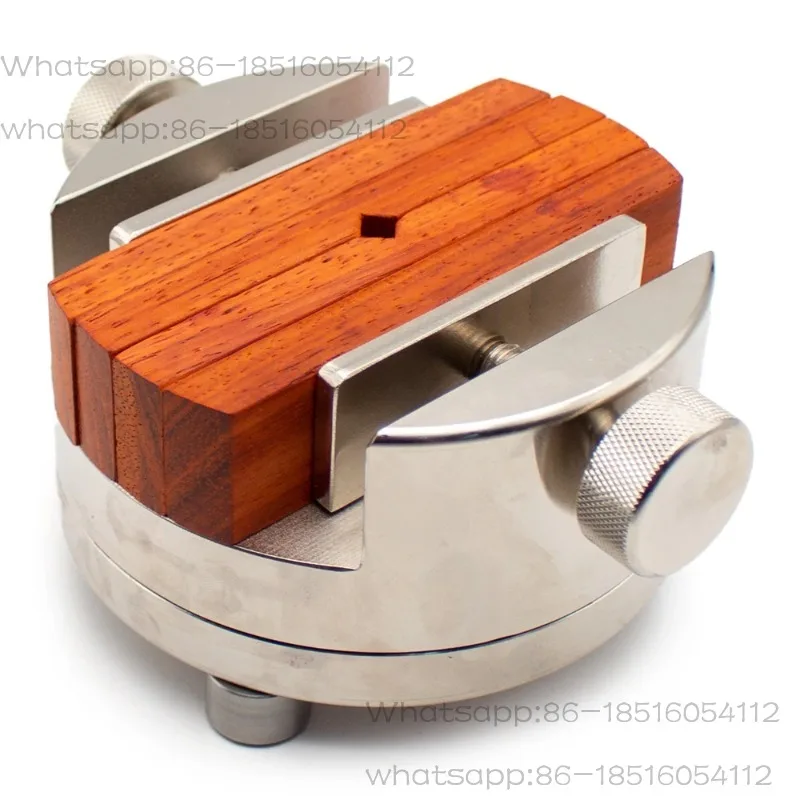 Upgraded Heavy-Duty Integrated Rotating Printing Clamp - SAE 1045 Steel Dual-Plated Rust-Resistant with Rosewood Jaw Blocks